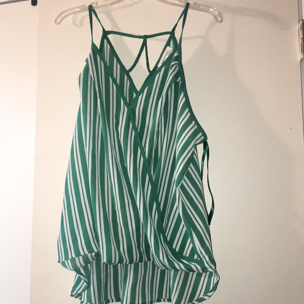 Never worn green and white striped cami tank